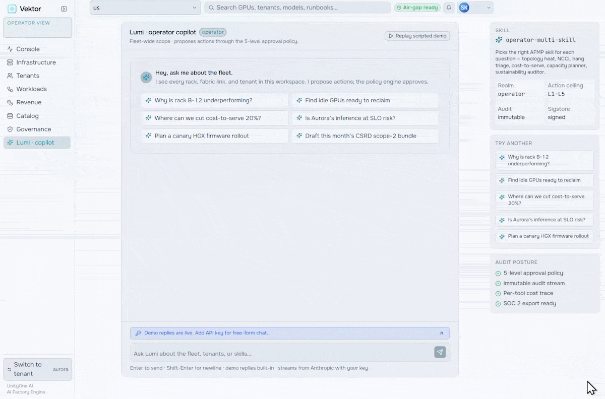Manage AI Factory with ChatOps console preview