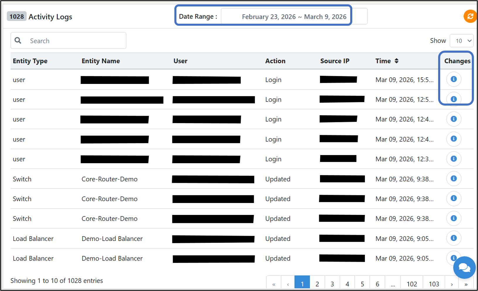 Activity Log