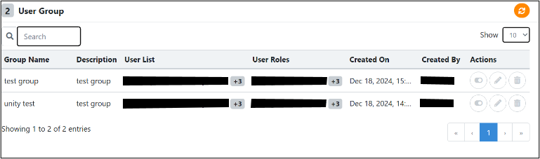 Setup User Groups