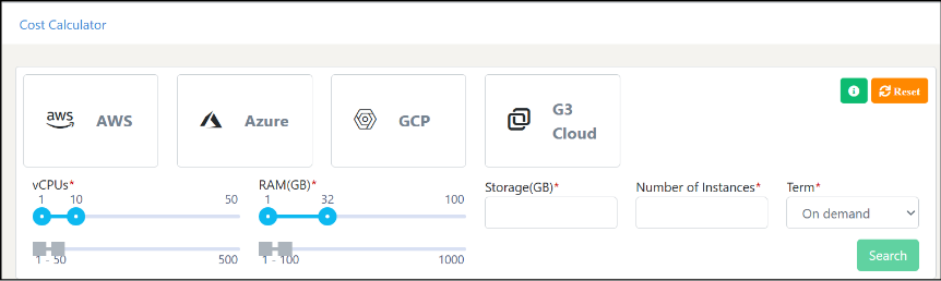 Steps to use Cost Calculator